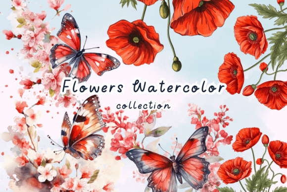 Download Watercolor Flower Sublimation Clipart - Flower sublimation Collection