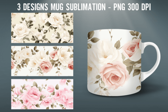 Download Rose Mug Wrap Sublimation Designs - Mug wrap Collection