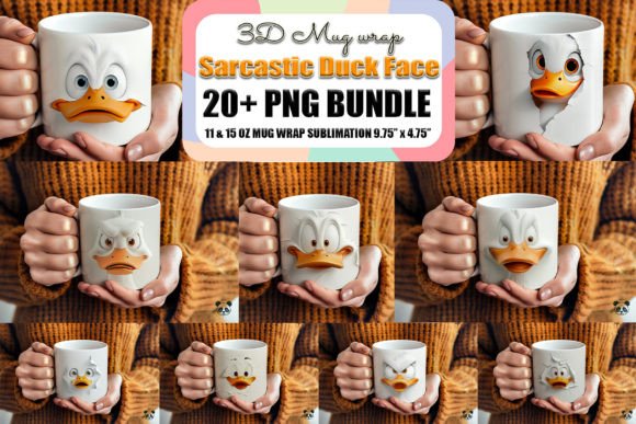 Download Sarcastic Duck Face 3D Mug Wrap Bundle - Mug wrap Collection