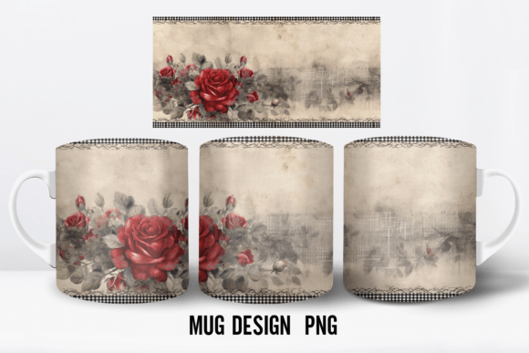 Download Rose Vintage Coffee Mug Wrap Sublimation - Mug wrap Collection