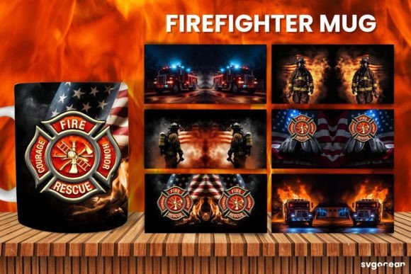 Download Firefighter Mug Wrap Sublimation Bundle - Mug wrap Collection