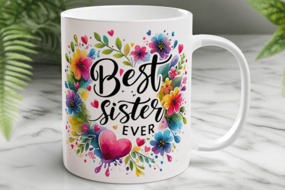 Download Best Sister Ever Mug Wrap Sublimation - Mug wrap Collection