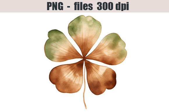 Download Bronze Clover Watercolor Clipart - Premium Resources