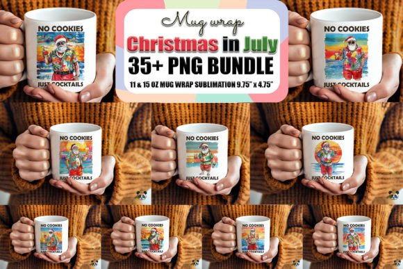 Download Christmas in July Santa Mug Wrap Bundle - Mug wrap Collection