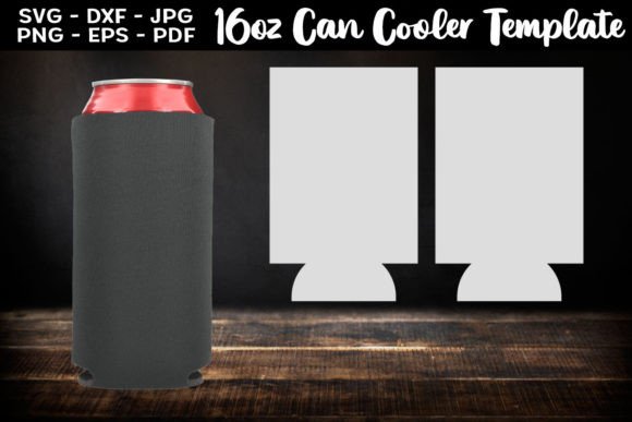 Download 16oz Can Cooler Template SVG PNG - Can cooler template Collection