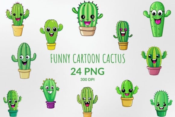 Download Funny Cartoon Cactus Sublimation Bundle - Cactus sublimation Collection