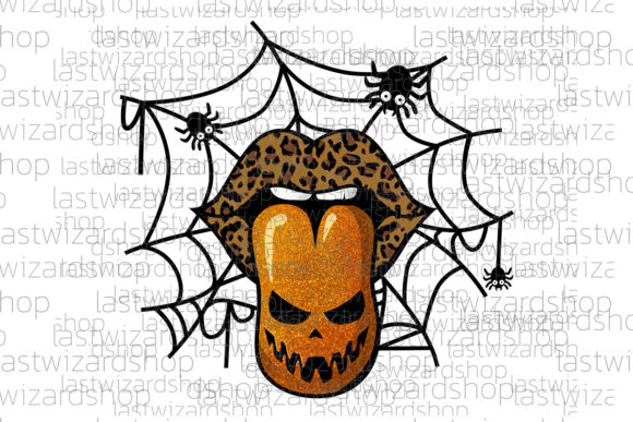 Download Pumpkin Lips on Spider Web Png, Leopard - Premium Resources