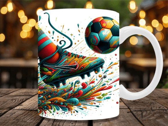 Download Graffiti Soccer Kick Action Mug Wrap - Mug wrap Collection