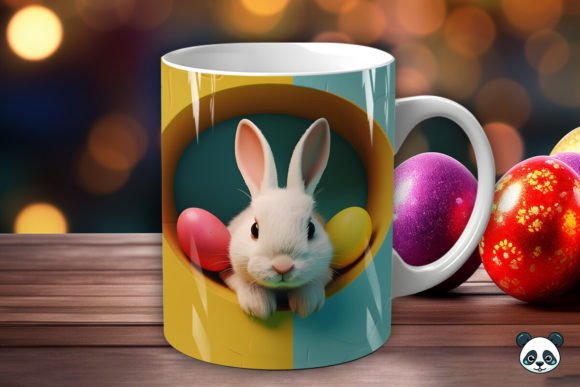 Download Rabbit &amp; Eggs 3D Easter Mug Wrap - Mug wrap Collection