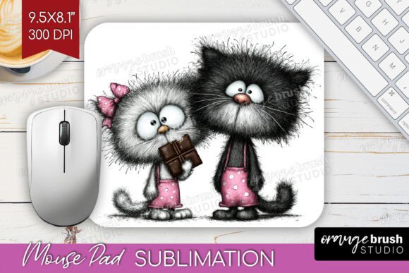 Download Valentine Cat Mouse Pad PNG Sublimation - Png sublimation Collection