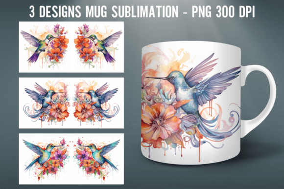 Download Watercolor Bird Mug Wrap Sublimation - Mug wrap Collection