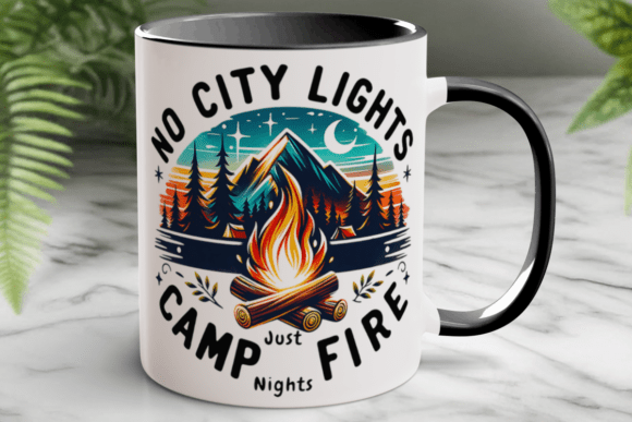 Download Sublimation Camping Coffee Mug Wrap Png - Mug wrap Collection