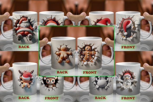Download Both Side 3D Christmas Mug Wrap Bundle - Mug wrap Collection