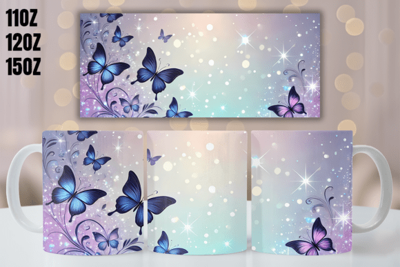 Download Butterfly Mug Wrap 11oz, 12oz, 15oz - Mug wrap Collection