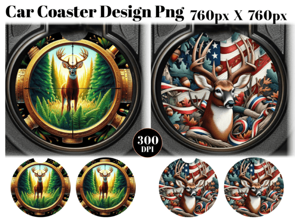 Download Deer Hunting Car Coaster PNG Sublimation - Png sublimation Collection