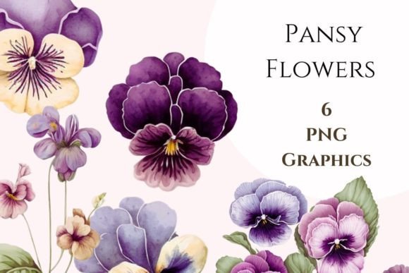 Download Pansy Flower Sublimation Bundle - Set 2. - Flower sublimation Collection
