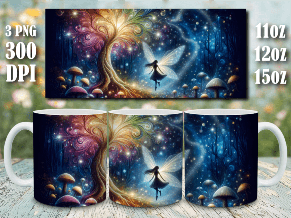 Download Vintage Rose Fairy Lantern Mug Wrap Png - Mug wrap Collection