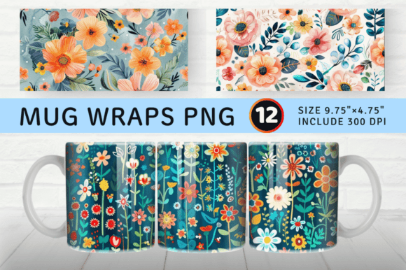 Download Boho Flower Garden Mug Wrap Sublimation - Mug wrap Collection