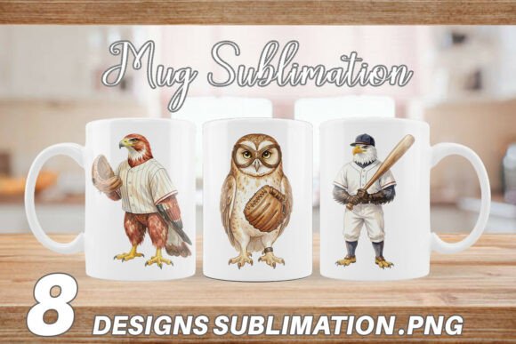 Download Watercolor Bird Baseball Mug Wrap - Mug wrap Collection