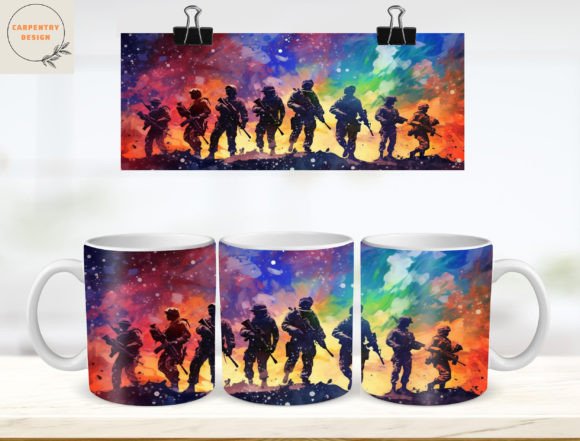 Download Army Tumbler Mug Wrap Png - Mug wrap Collection