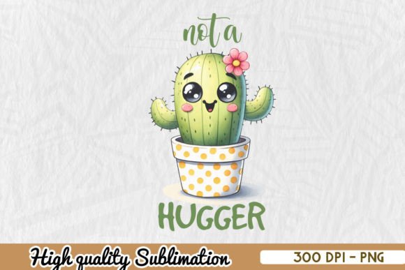 Download Not a Hugger Cactus Sublimation PNG - Cactus sublimation Collection